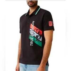 True Religion Sport buddha relaxed polo shirt Jet Black Small